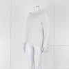Zoe Milano Light Grey Silver Fine Knit Wide Neck Sweater