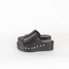 Maje Black Gold Leather Clogs