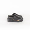 Maje Black Gold Leather Clogs