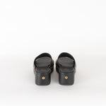 Maje Black Gold Leather Clogs