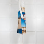No. 21 'Motel Pool' Print  Pencil Skirt