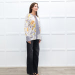Dea Kudibal Cream and Yellow Floral Silk Blouse with Geometric Cuffs