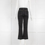 Khaite Raquel Black with White Stiching Jeans