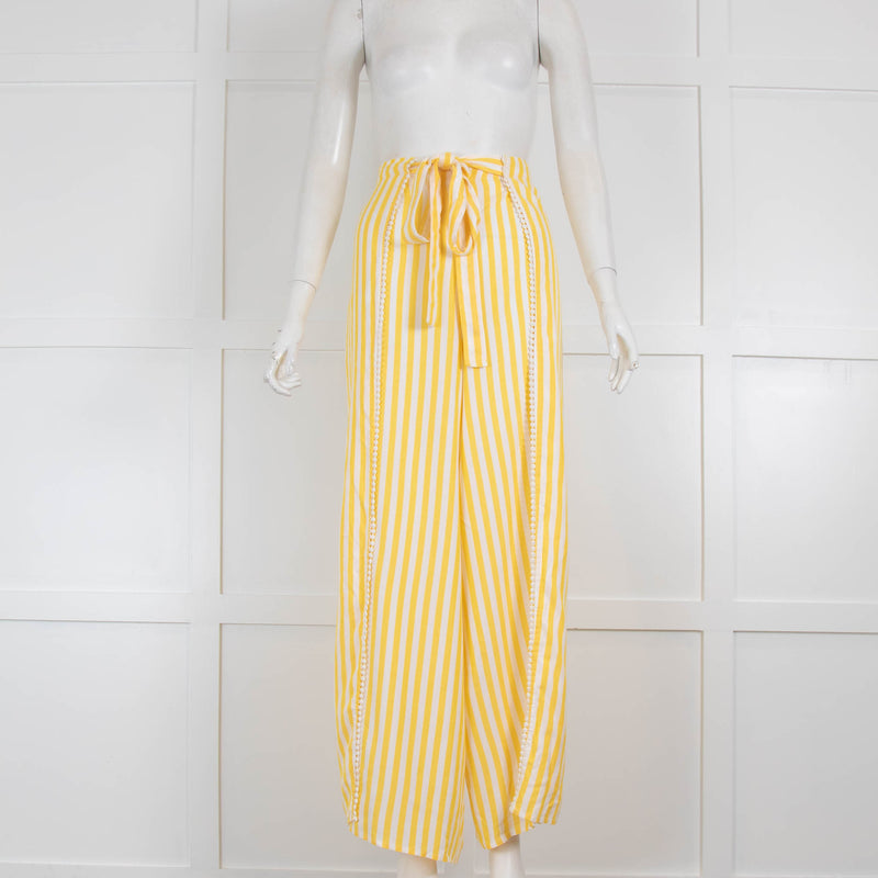 Echo Yellow and White Stripe Wraparound Trousers