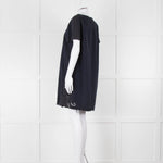 Stella McCartney Navy Cotton Blend Broidery Hem Dress