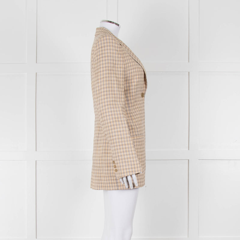 Acne Studio Yellow Grey Brown Check Single Breasted Jacket