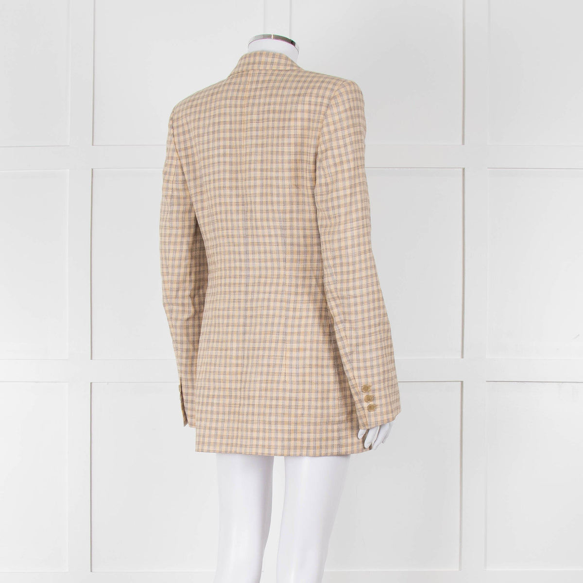 Acne Studio Yellow Grey Brown Check Single Breasted Jacket