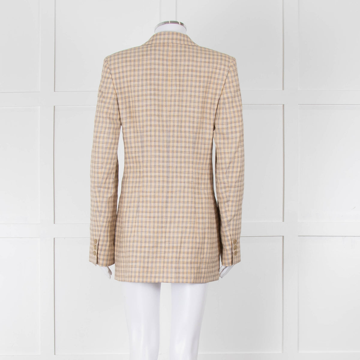 Acne Studio Yellow Grey Brown Check Single Breasted Jacket