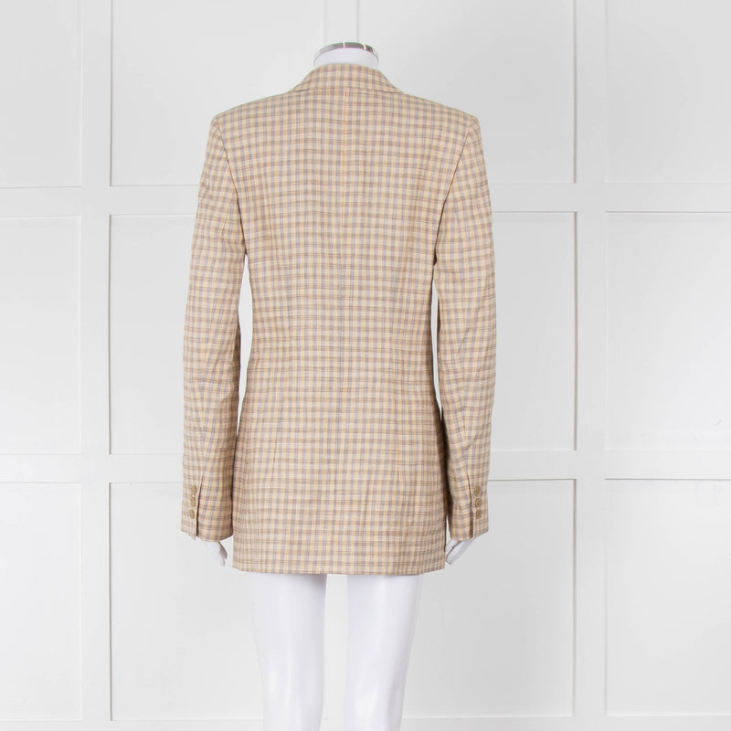 Acne Studio Yellow Grey Brown Check Single Breasted Jacket