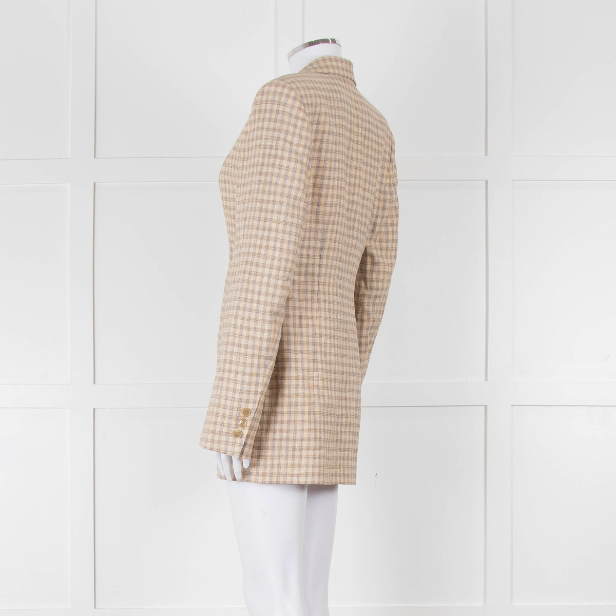 Acne Studio Yellow Grey Brown Check Single Breasted Jacket