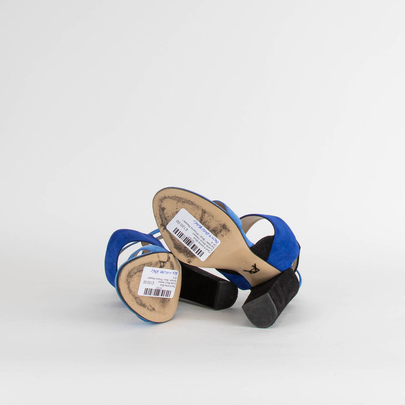 Paul Andrew Blue Suede Block Heeled Sandals