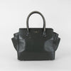 Marc Ella London Dark Green Sliver Trim Leather Shopper