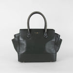 Marc Ella London Dark Green Sliver Trim Leather Shopper