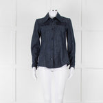 Pamela Milano Blue Denim Front Pocket Detail Shirt