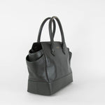 Marc Ella London Dark Green Sliver Trim Leather Shopper