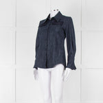 Pamela Milano Blue Denim Front Pocket Detail Shirt