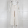 Roland Mouret White Knit Wide Leg Trouser