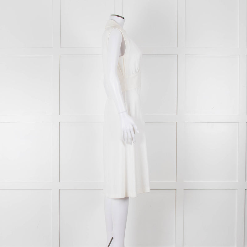 Ba & Sh Cream Buttoned Up Sleeveless Dress