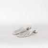 Mansur Gavriel White Lattice Leather Heeled Mules
