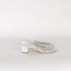 Mansur Gavriel White Lattice Leather Heeled Mules