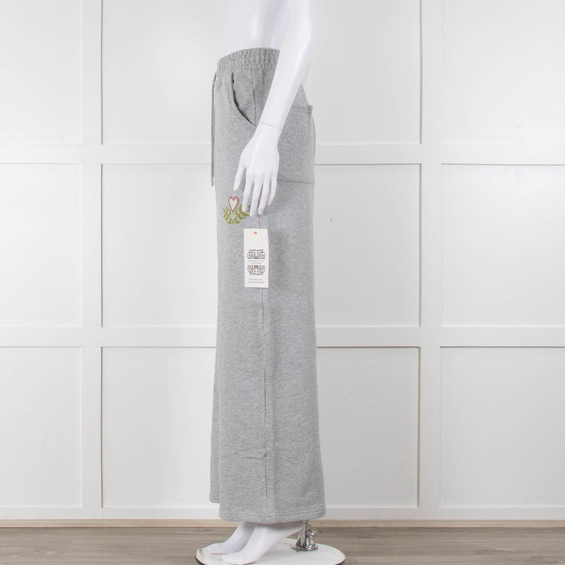 Never Fully Dressed Grey Wide Leg Graphic Joggers