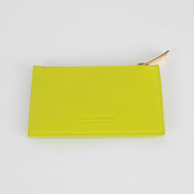 Bottega Veneta Lime Green Intrecciato Coin Pouch and Cardholder