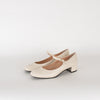 Blue Velvet Cream Leather Mary Jane Pumps