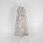 Zimmermann Silk Floral Racer Back Midi Dress