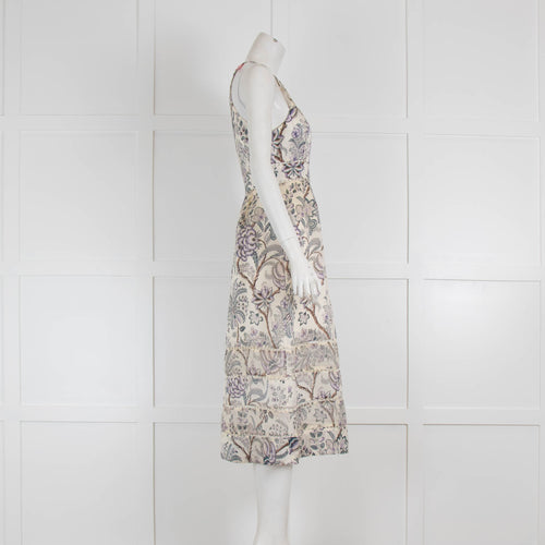 Zimmermann Silk Floral Racer Back Midi Dress