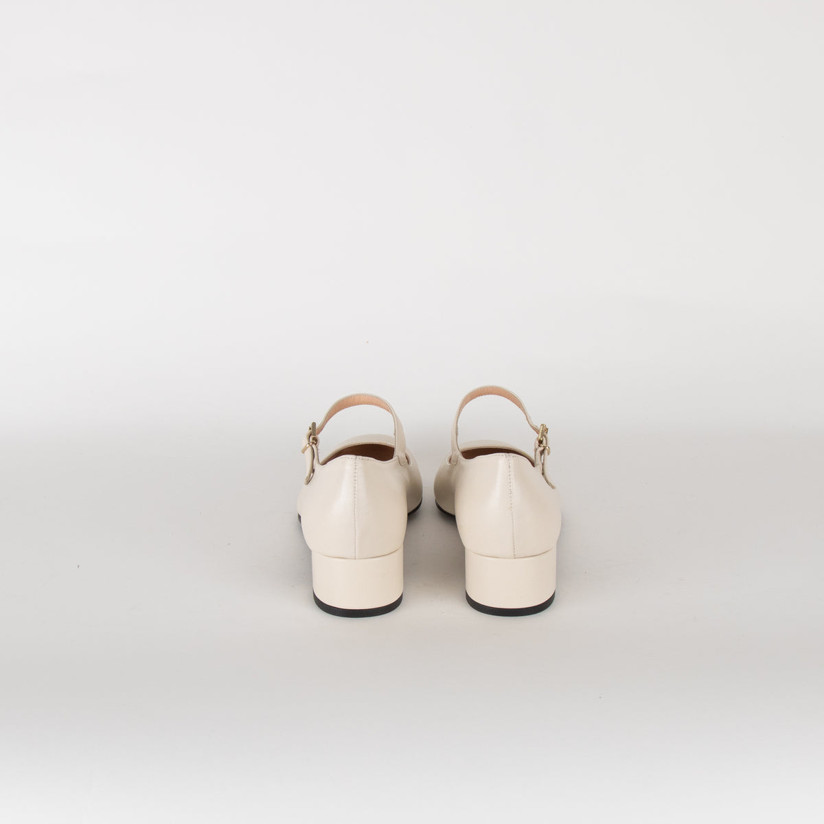 Blue Velvet Cream Leather Mary Jane Pumps
