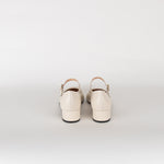Blue Velvet Cream Leather Mary Jane Pumps