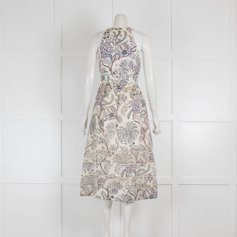 Zimmermann Silk Floral Racer Back Midi Dress