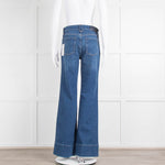 7 For All Mankind Blue Western Flared Jeans