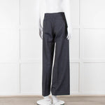 Margaret Howell Blue Wool Wide Leg Trousers