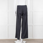 Margaret Howell Blue Wool Wide Leg Trousers