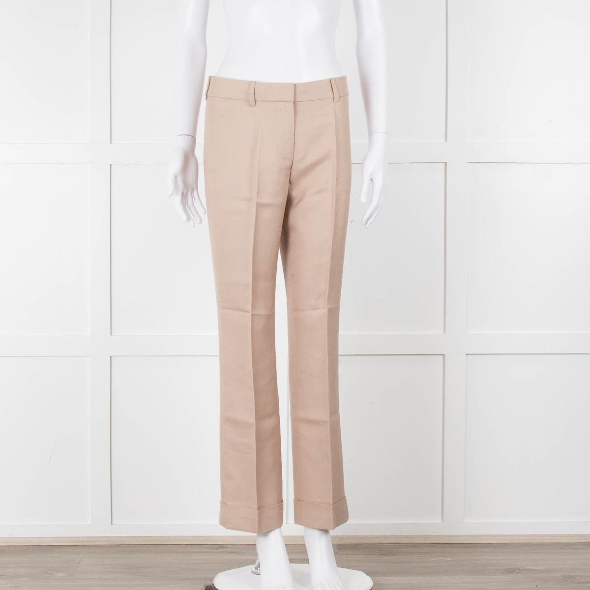 Stella McCartney Neutral Turn Up Hem Trousers