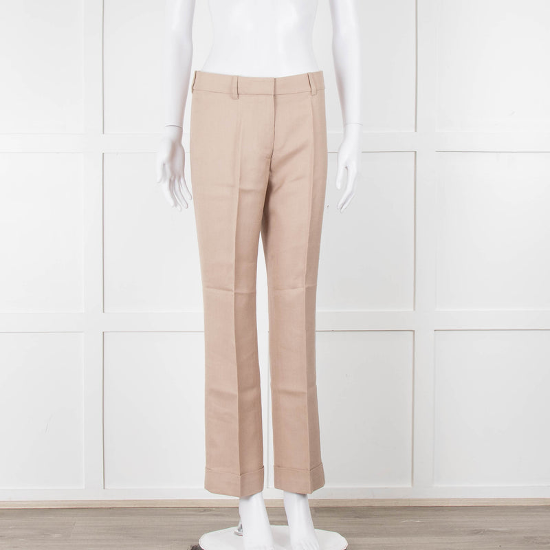 Stella McCartney Neutral Turn Up Hem Trousers