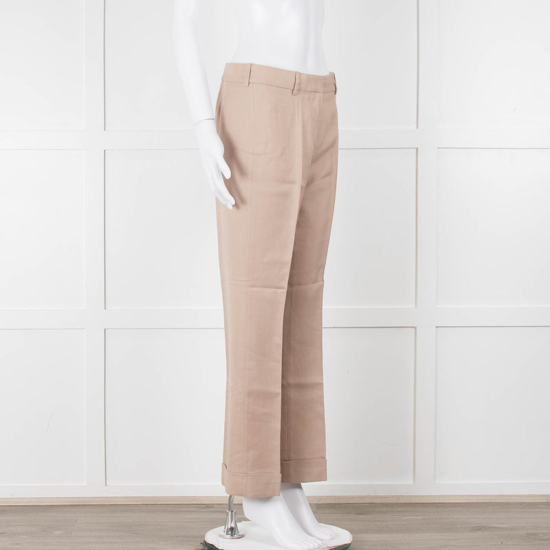 Stella McCartney Neutral Turn Up Hem Trousers