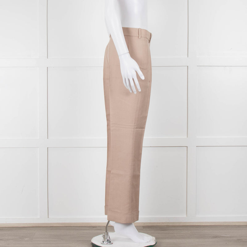 Stella McCartney Neutral Turn Up Hem Trousers