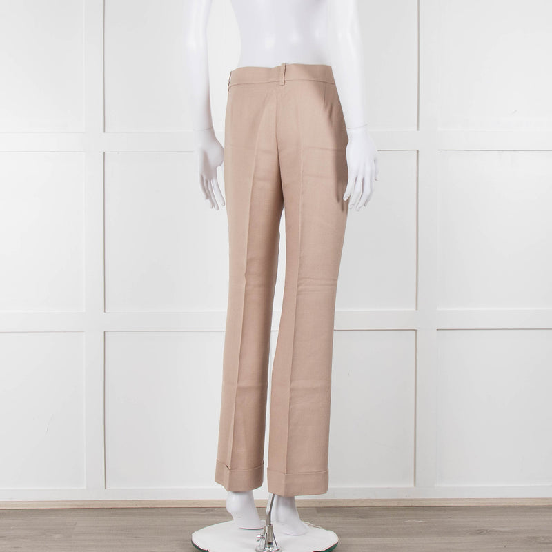 Stella McCartney Neutral Turn Up Hem Trousers
