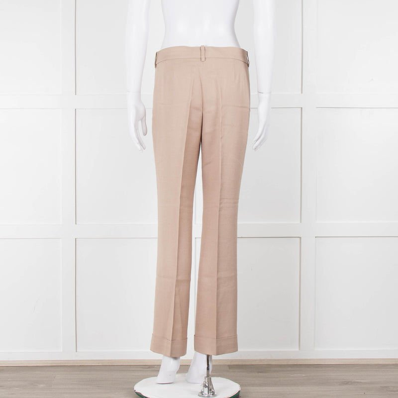 Stella McCartney Neutral Turn Up Hem Trousers