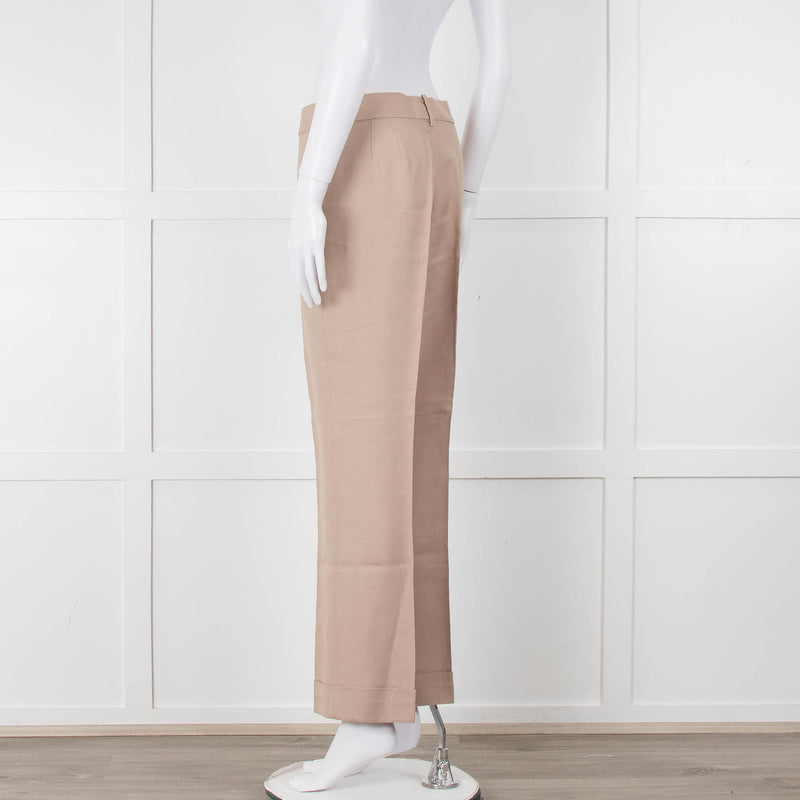 Stella McCartney Neutral Turn Up Hem Trousers