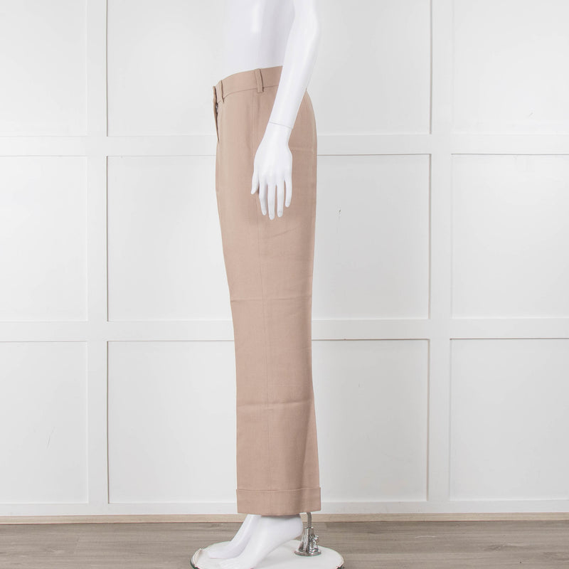 Stella McCartney Neutral Turn Up Hem Trousers
