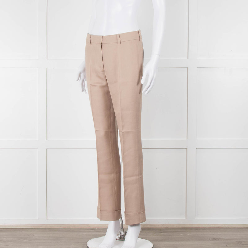 Stella McCartney Neutral Turn Up Hem Trousers
