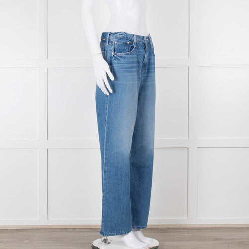Mother Blue Denim Wide Legged Jeans