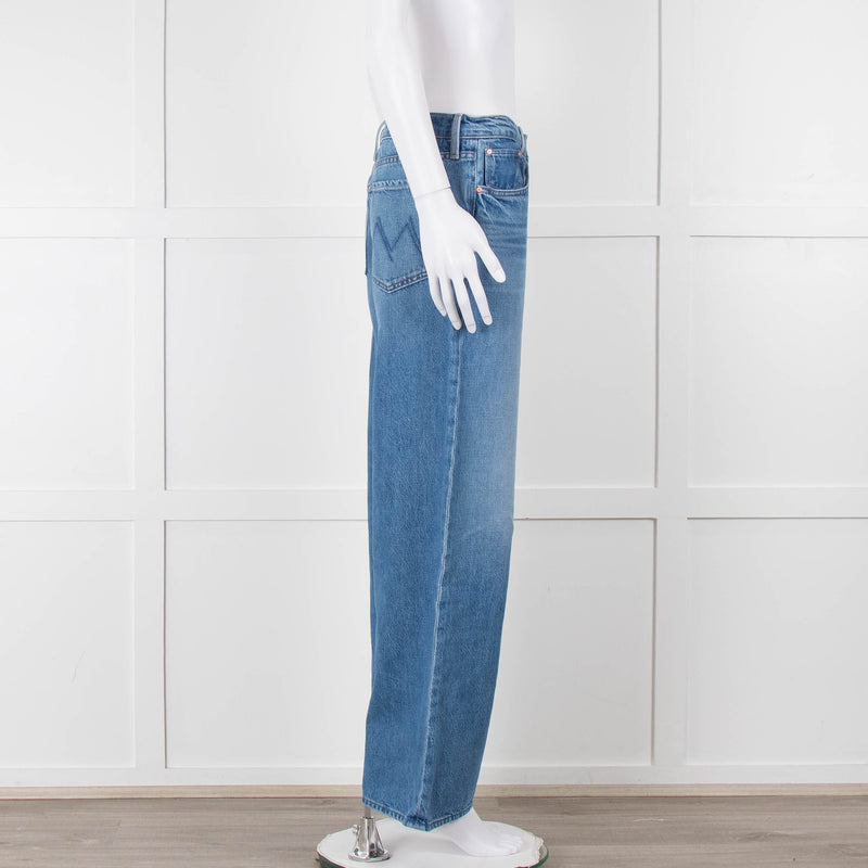 Mother Blue Denim Wide Legged Jeans