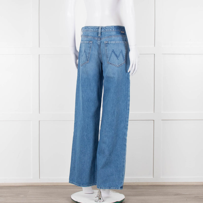 Mother Blue Denim Wide Legged Jeans