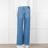 Mother Blue Denim Wide Legged Jeans