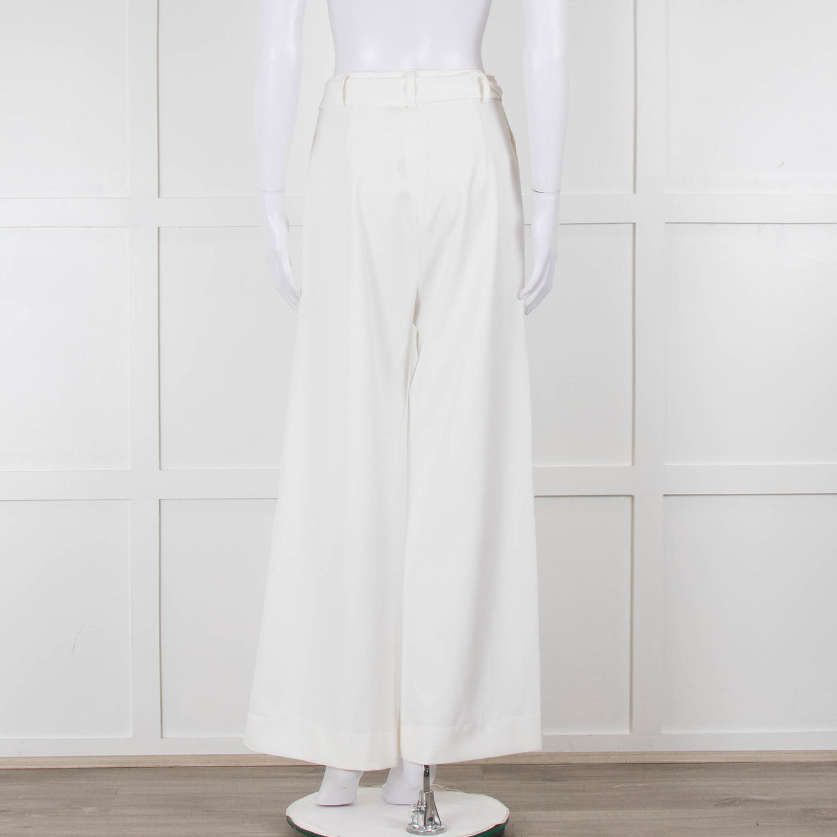 Zoe Milano Cream Belted Wide Trousers
