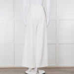 Zoe Milano Cream Belted Wide Trousers